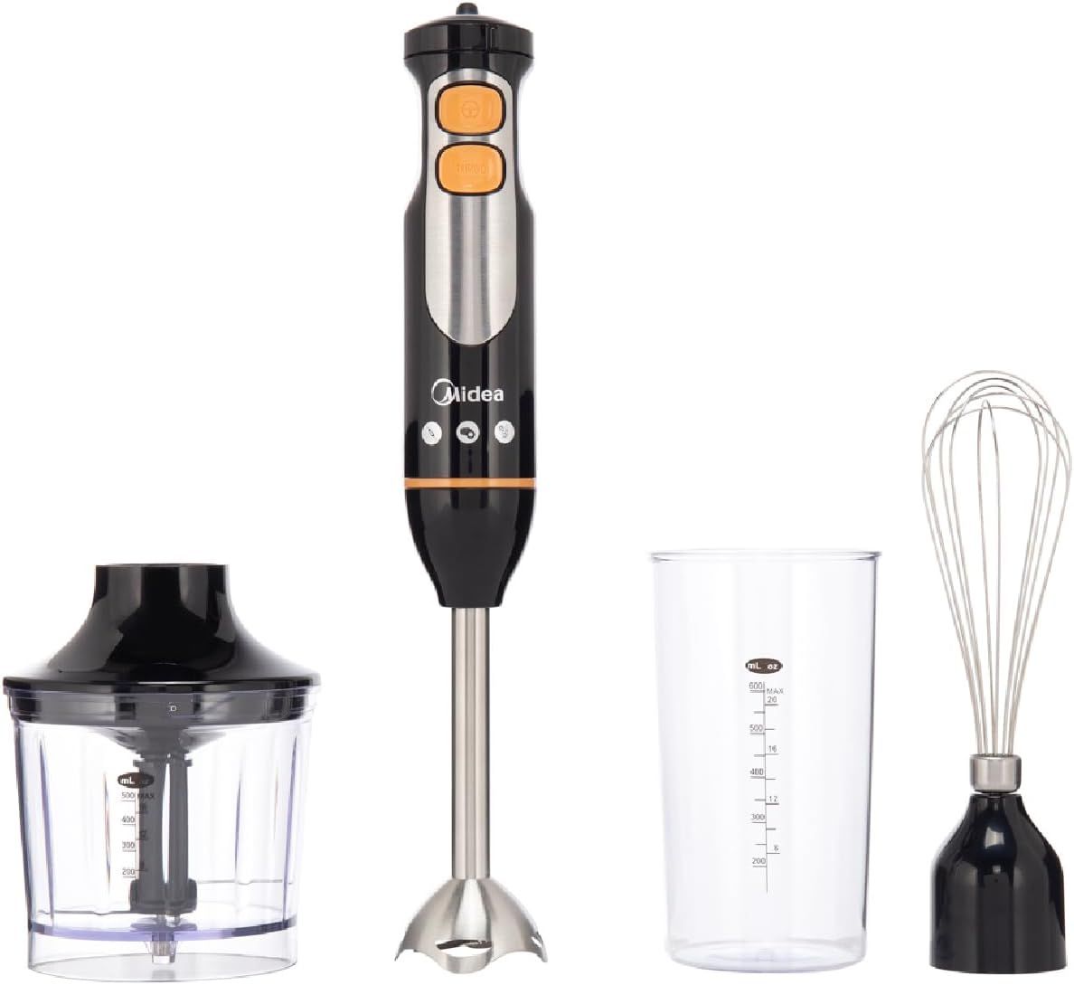 Midea 4-in-1 Hand Blender Set | 600W DC Motor | Stainless Steel Blade ...