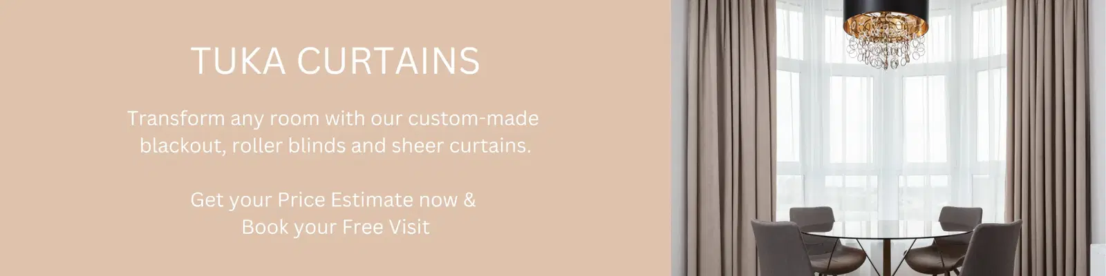 Custom Curtains, blackout curtains, sheer curtains, roller blinds to furnish your new home